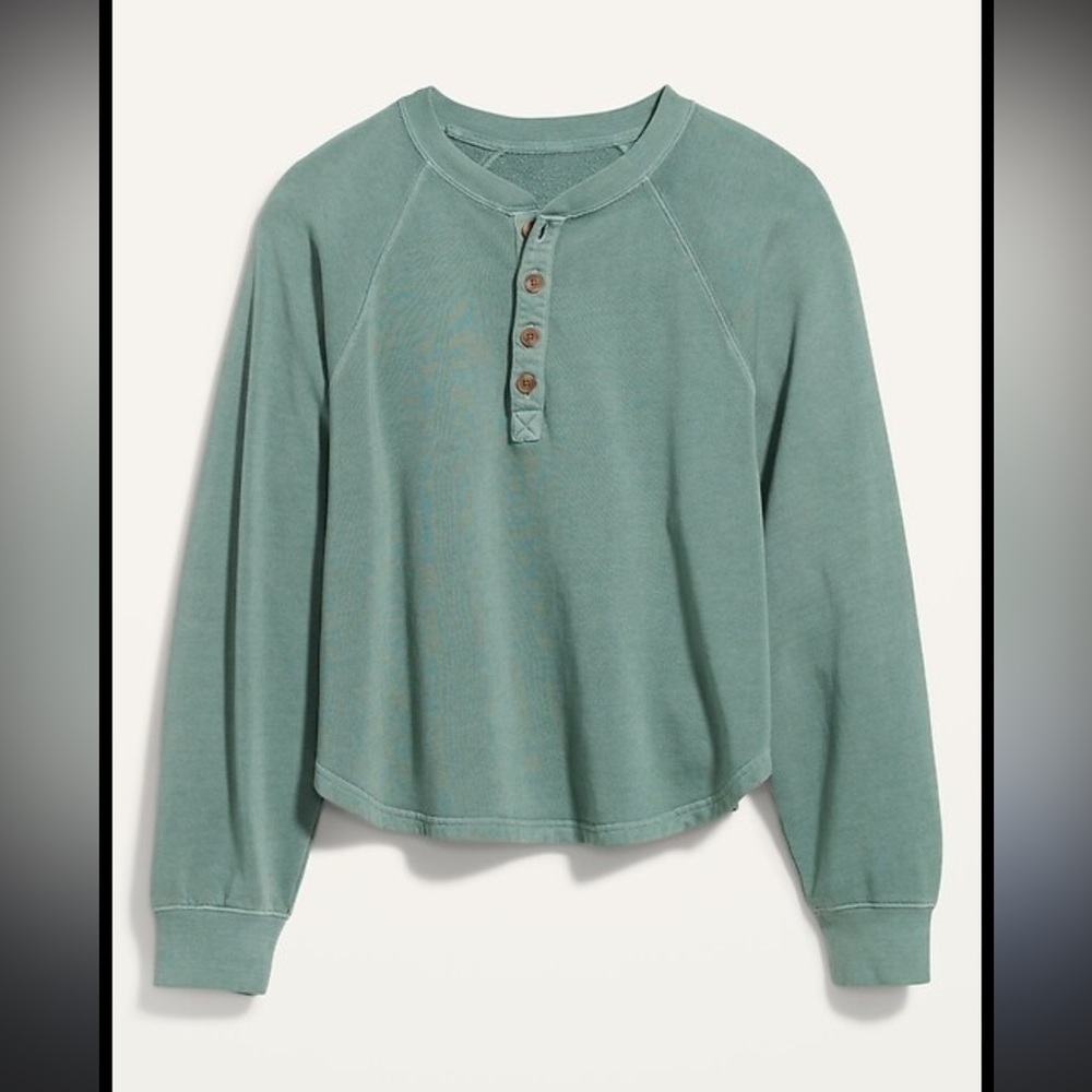 Long sleeve Henley sweatshirt